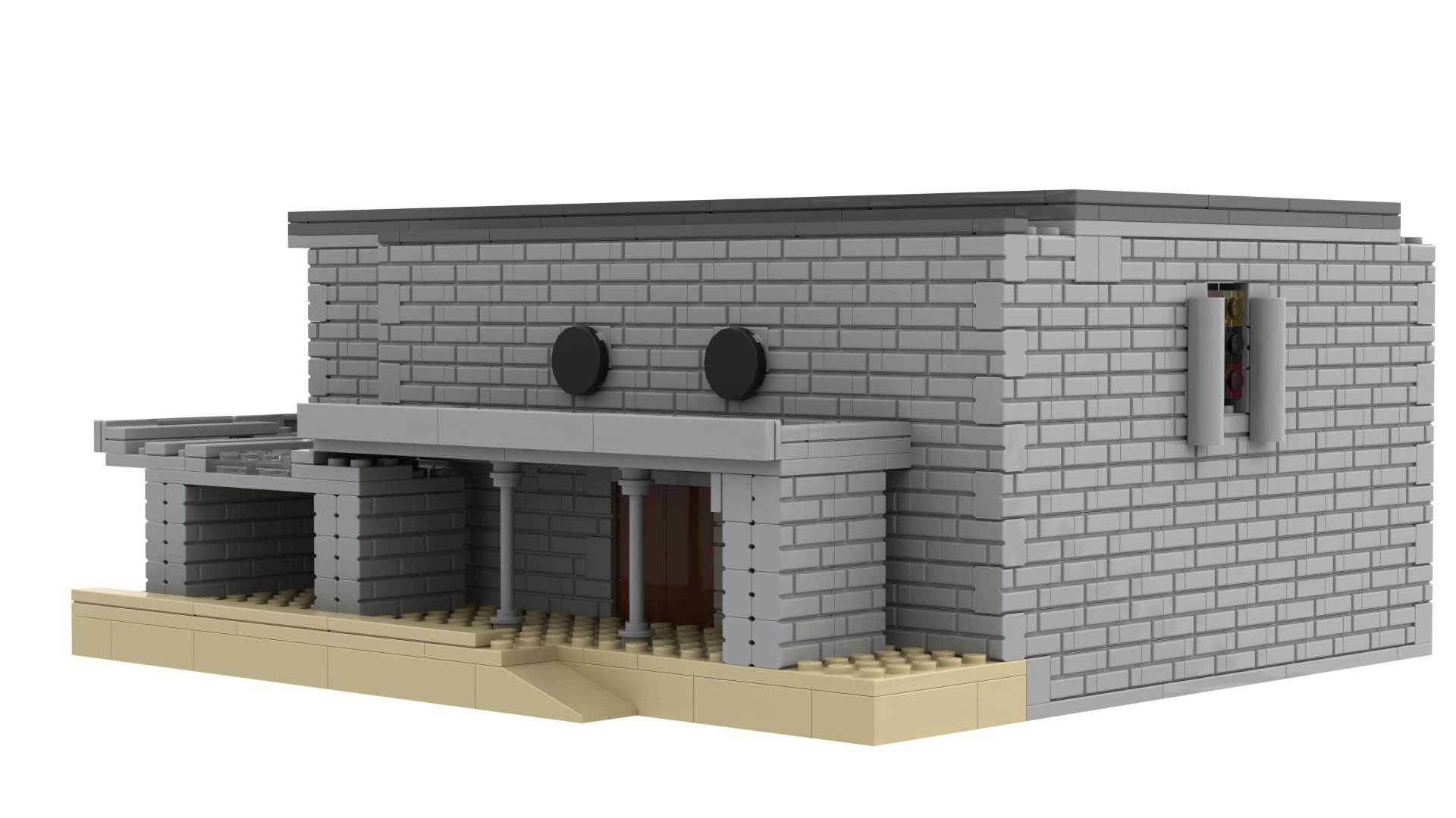 construction d'un bâtiment en brique plastique
