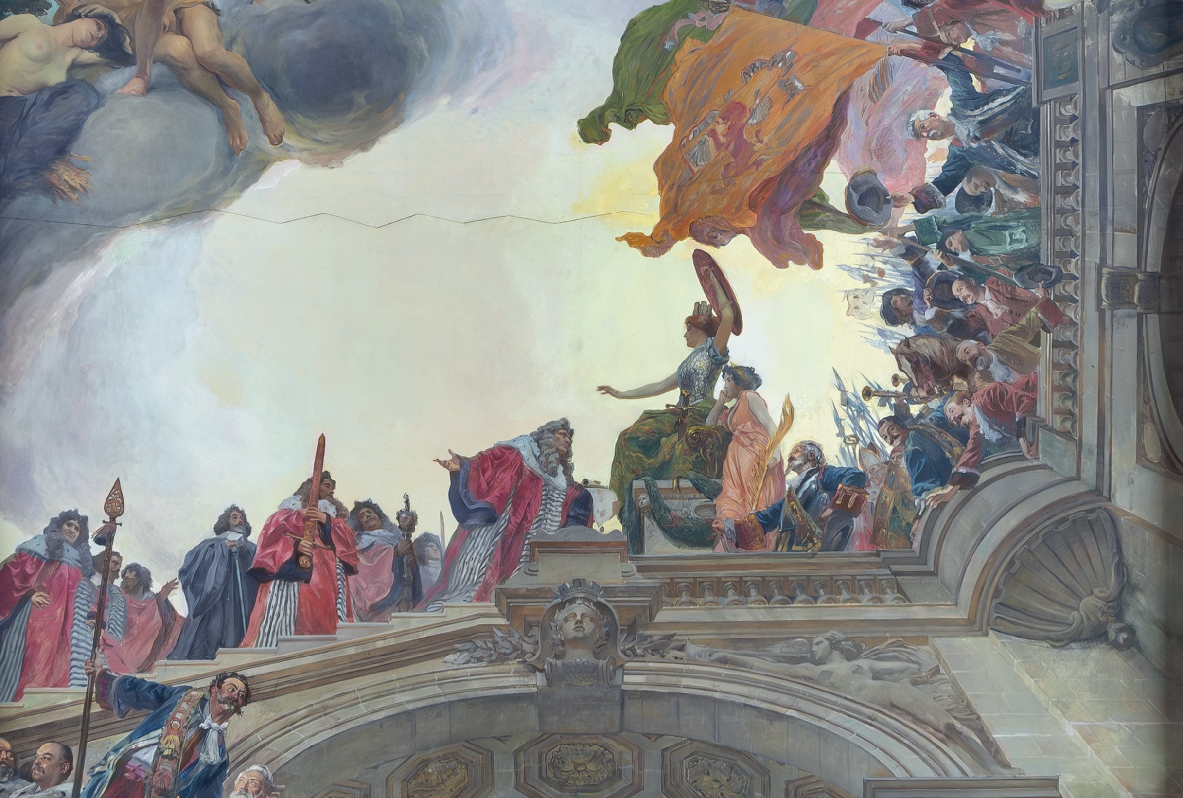 Vue du plafond de la salle des audiences solennelles